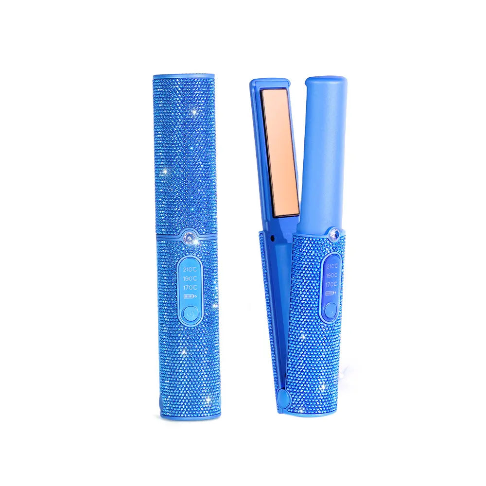Salon Rhinestone Decor Cordless Straightener, Comfortdurable Hair Styling Tool for Home & Travel,Durable Hair Straightener for Christmas Giftstocking Fillers, Winter & New Yeargift, Thanksgiving Gifts,410°F,Imagine at School,Girlaccessories Salon Salon