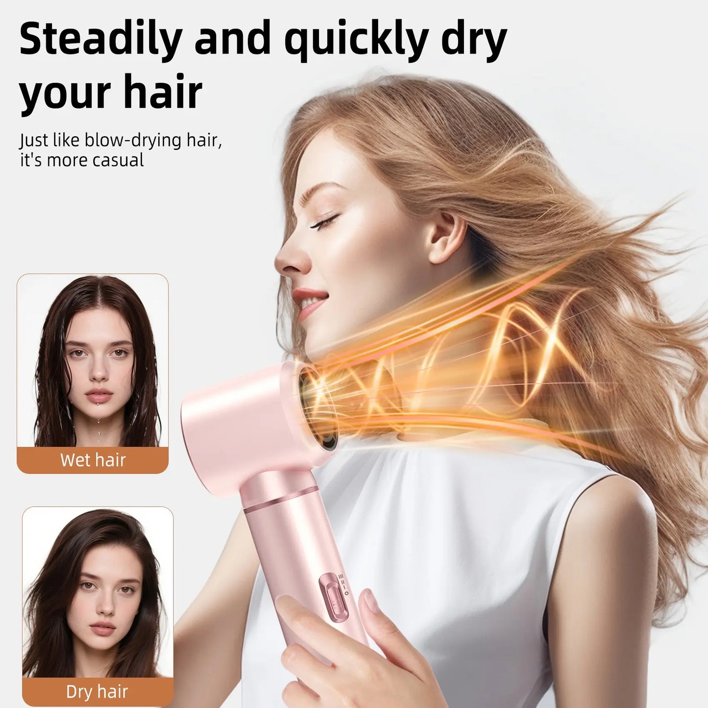 Hair Dryer Brush 5 in 1, Hair Drier Brush, Blow Dryer Brush Set Hot Air Brush Blowout Thermal Brush for Straight/Curl/Drying Air Styler Curling Iron Hair Styling Tools Hair Dryer, Hair Blower Brush