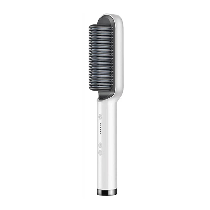 Hair Straightener Ceramic Hot Comb 2 in 1 Electric Straighten Hair Brush Negative Ion Fast Heating Styling Tool ﻿