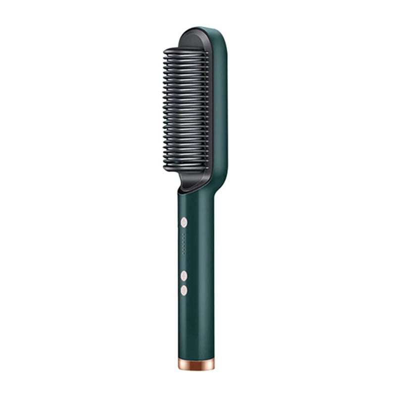 Hair Straightener Ceramic Hot Comb 2 in 1 Electric Straighten Hair Brush Negative Ion Fast Heating Styling Tool ﻿