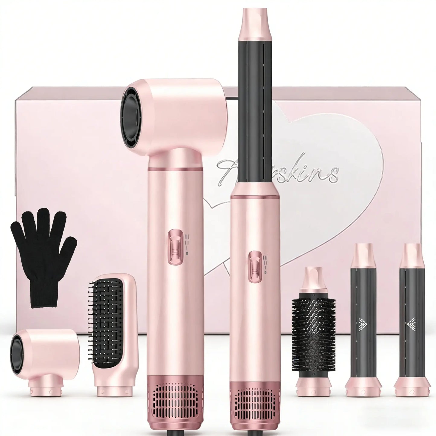 Hair Dryer Brush 5 in 1, Hair Drier Brush, Blow Dryer Brush Set Hot Air Brush Blowout Thermal Brush for Straight/Curl/Drying Air Styler Curling Iron Hair Styling Tools Hair Dryer, Hair Blower Brush