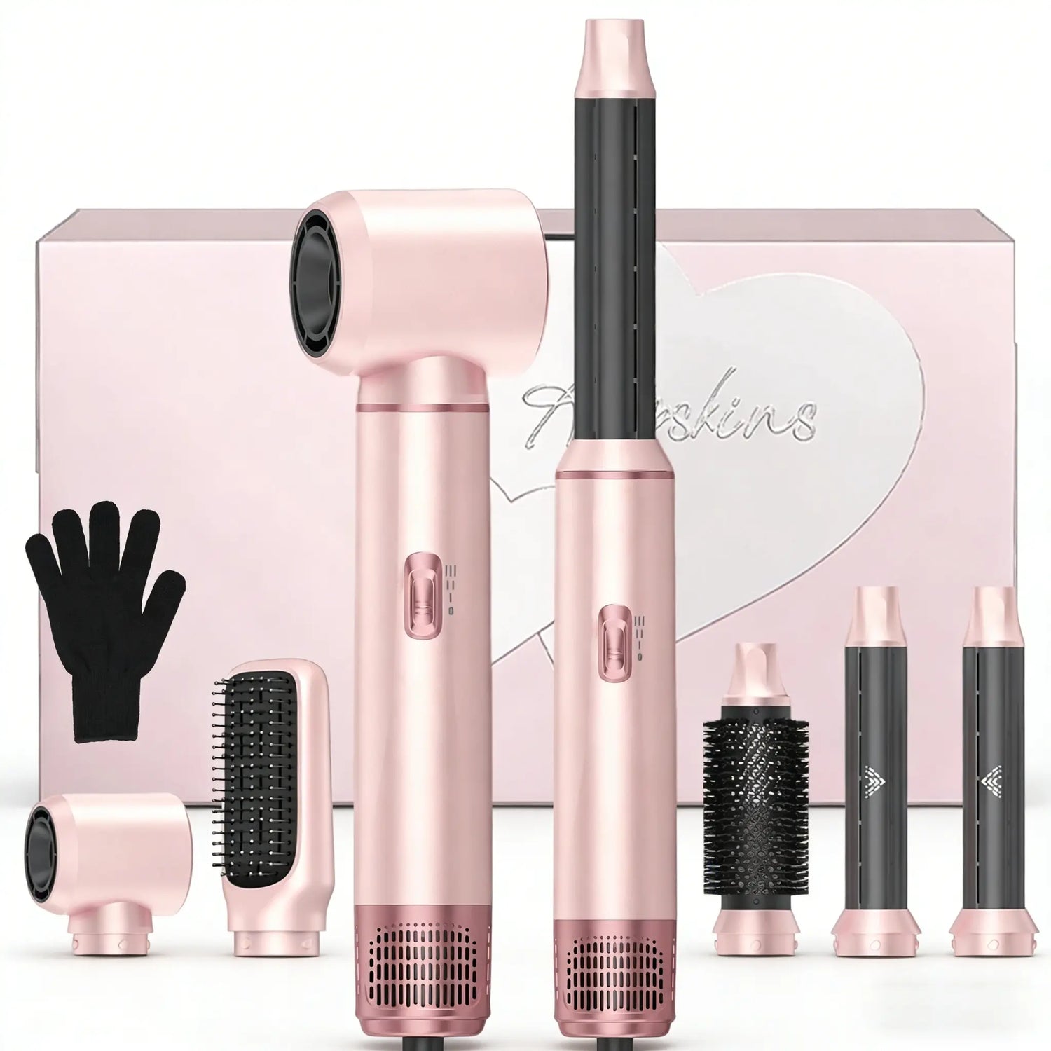 Hair Dryer Brush 5 in 1, Hair Drier Brush, Blow Dryer Brush Set Hot Air Brush Blowout Thermal Brush for Straight/Curl/Drying Air Styler Curling Iron Hair Styling Tools Hair Dryer, Hair Blower Brush