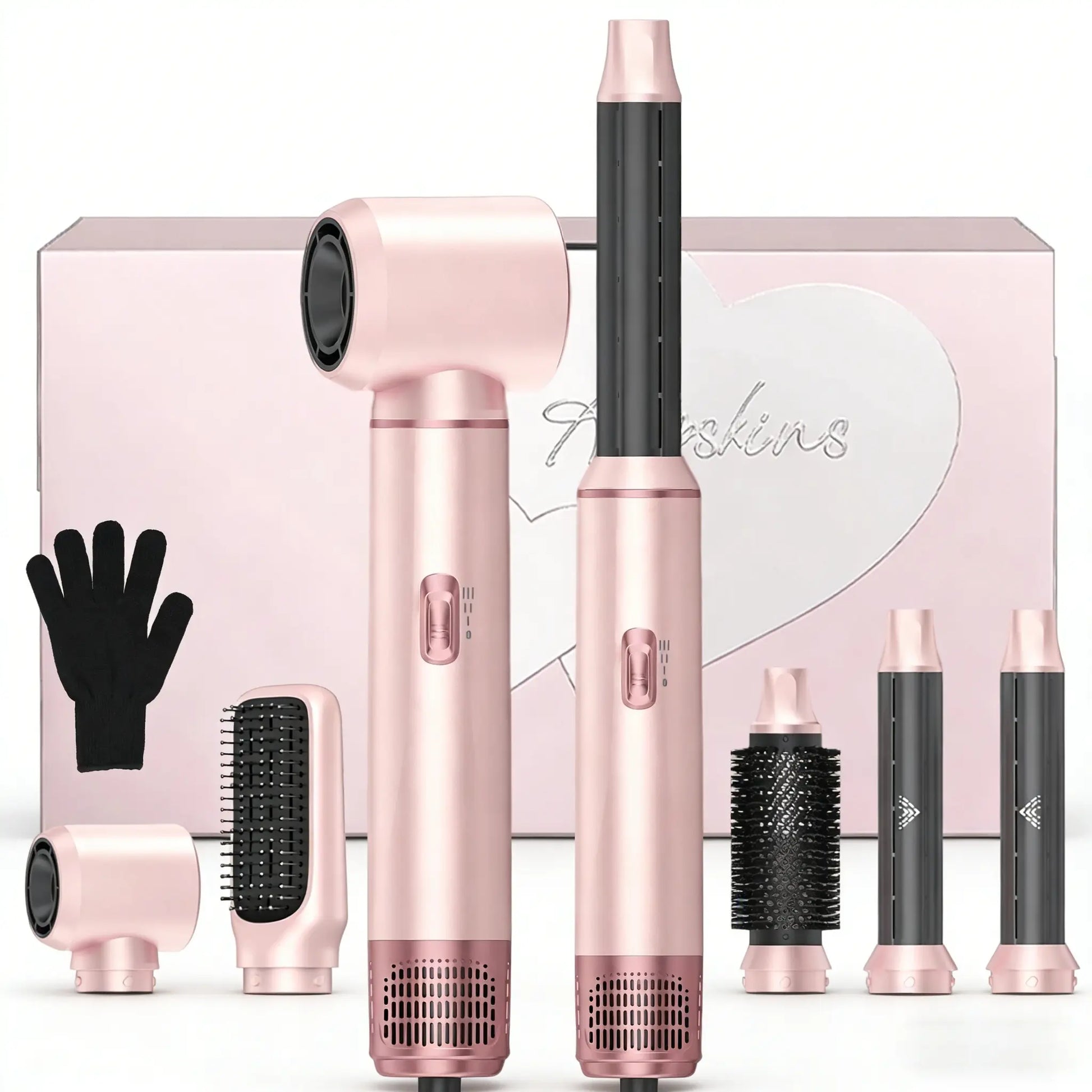 Hair Dryer Brush 5 in 1, Hair Drier Brush, Blow Dryer Brush Set Hot Air Brush Blowout Thermal Brush for Straight/Curl/Drying Air Styler Curling Iron Hair Styling Tools Hair Dryer, Hair Blower Brush